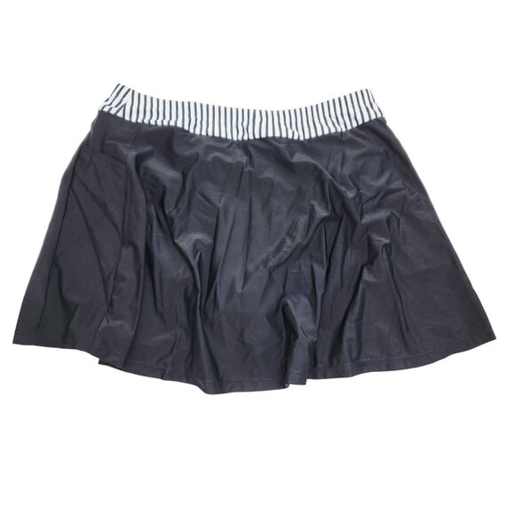 Striped Bikini Top & Skirt Swimwear Set By Aqua Eve Black & White Size L - Picture 7 of 7